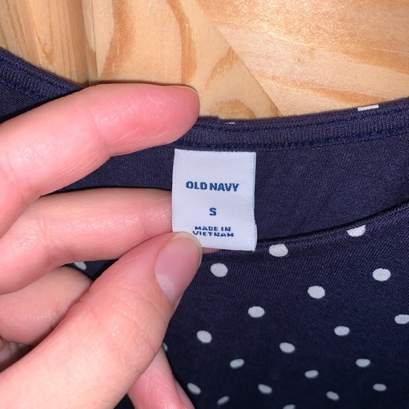 Old Navy blue polka dots maxi modest dress size S - Picture 3 of 3